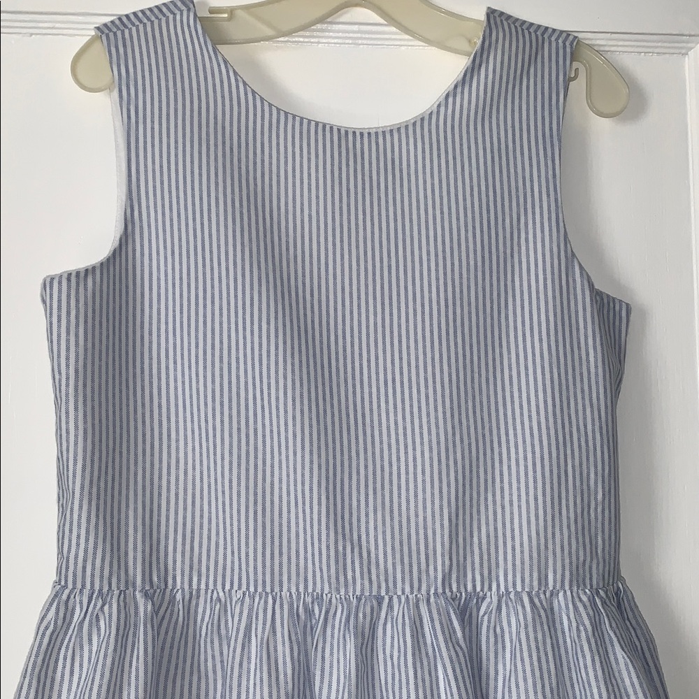 GAP Girls Blue & White Floral Pinstripe Dress XL 12/13 EUC Sundress - Picture 2 of 10